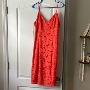 GUESS Elegant Coral Lace Dress